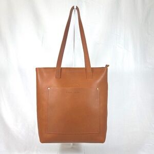 Portland Leather Crossbody Tote (Honey) with Zipper